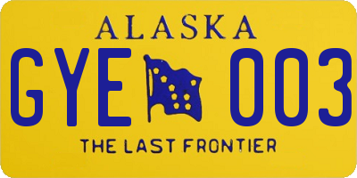 AK license plate GYE003