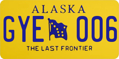 AK license plate GYE006