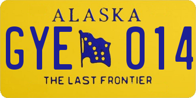 AK license plate GYE014