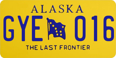 AK license plate GYE016