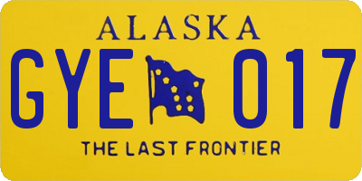 AK license plate GYE017