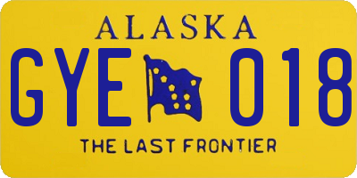 AK license plate GYE018