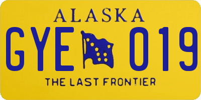 AK license plate GYE019