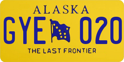 AK license plate GYE020