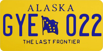 AK license plate GYE022