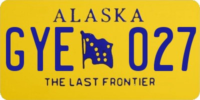 AK license plate GYE027
