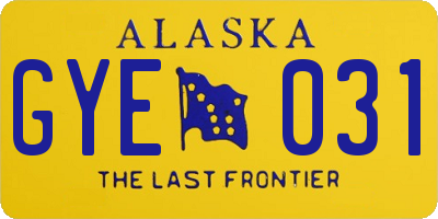 AK license plate GYE031