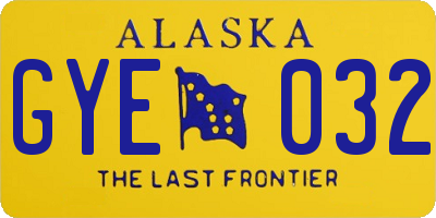 AK license plate GYE032