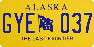 AK license plate GYE037