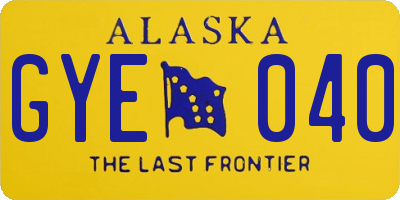 AK license plate GYE040
