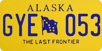 AK license plate GYE053