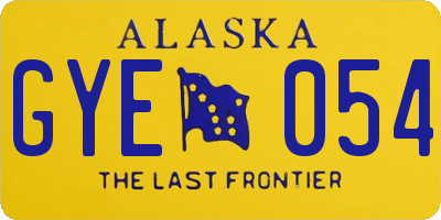 AK license plate GYE054