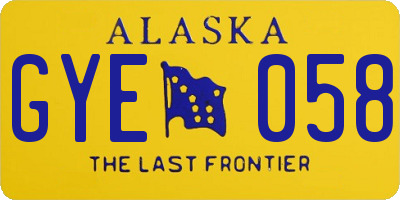 AK license plate GYE058