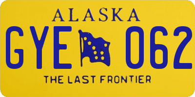 AK license plate GYE062