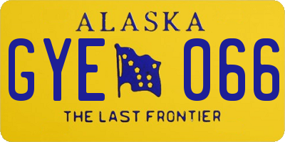 AK license plate GYE066