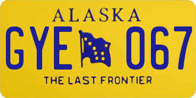 AK license plate GYE067