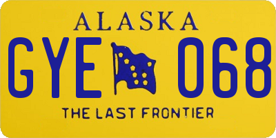 AK license plate GYE068