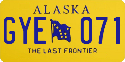 AK license plate GYE071