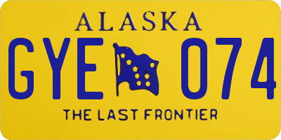 AK license plate GYE074