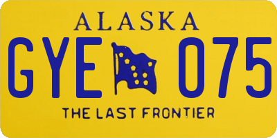AK license plate GYE075
