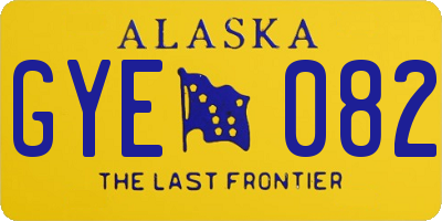 AK license plate GYE082