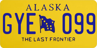 AK license plate GYE099