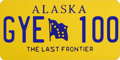 AK license plate GYE100