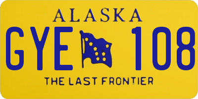 AK license plate GYE108