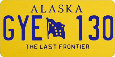 AK license plate GYE130