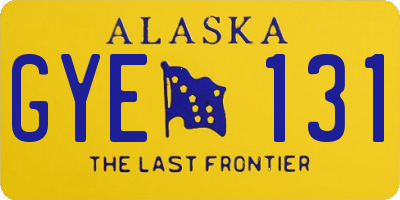 AK license plate GYE131