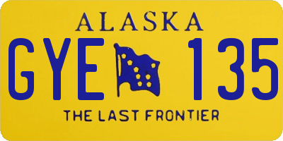 AK license plate GYE135