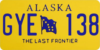 AK license plate GYE138
