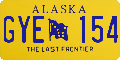 AK license plate GYE154