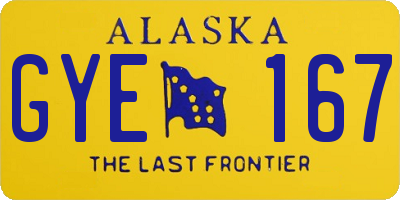 AK license plate GYE167