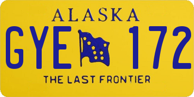 AK license plate GYE172
