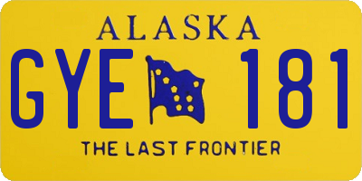 AK license plate GYE181