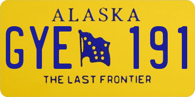 AK license plate GYE191