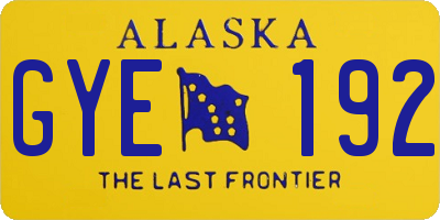 AK license plate GYE192