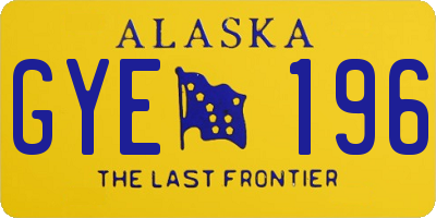 AK license plate GYE196