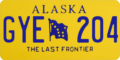 AK license plate GYE204