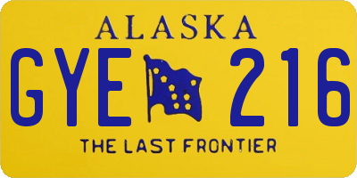 AK license plate GYE216
