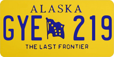 AK license plate GYE219
