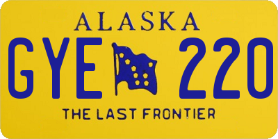 AK license plate GYE220