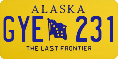 AK license plate GYE231