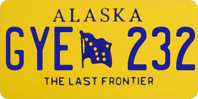 AK license plate GYE232