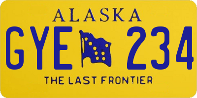 AK license plate GYE234
