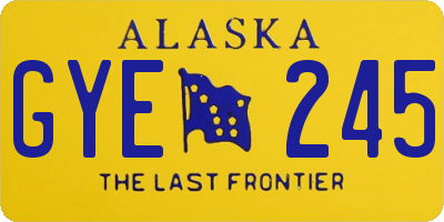 AK license plate GYE245