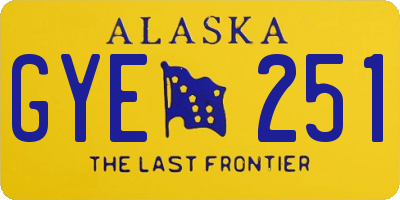 AK license plate GYE251