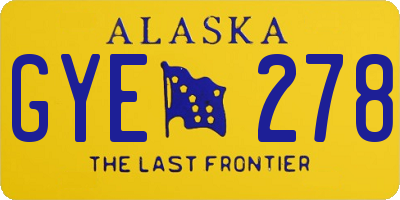 AK license plate GYE278