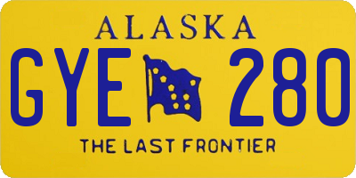AK license plate GYE280
